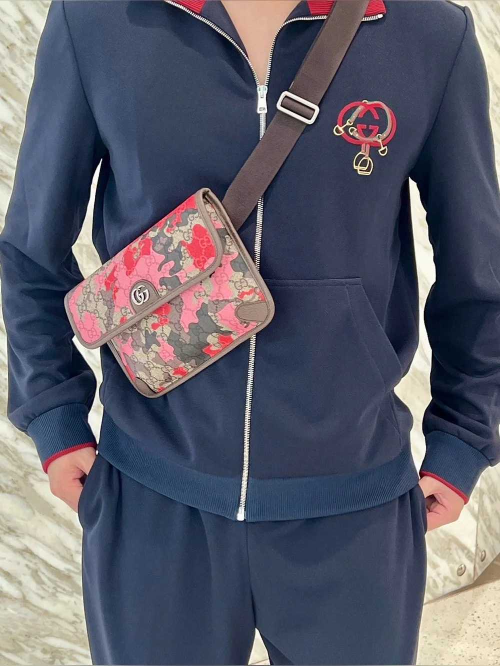 Gucci GG Supreme x camouflage belt bag